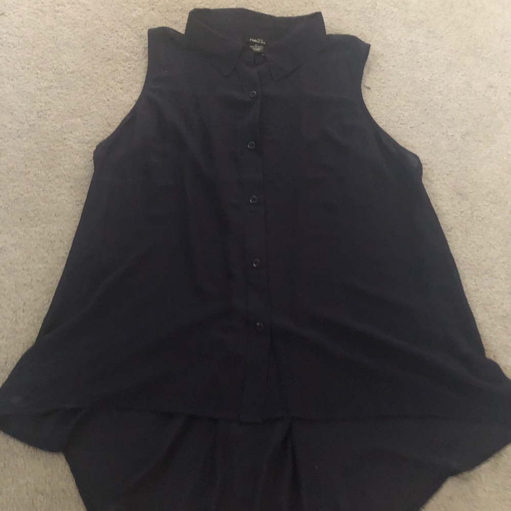 Navy sheer sleeveless tank